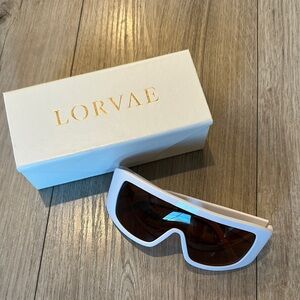 Lorvae by Dearra Taylor White Sunglasses